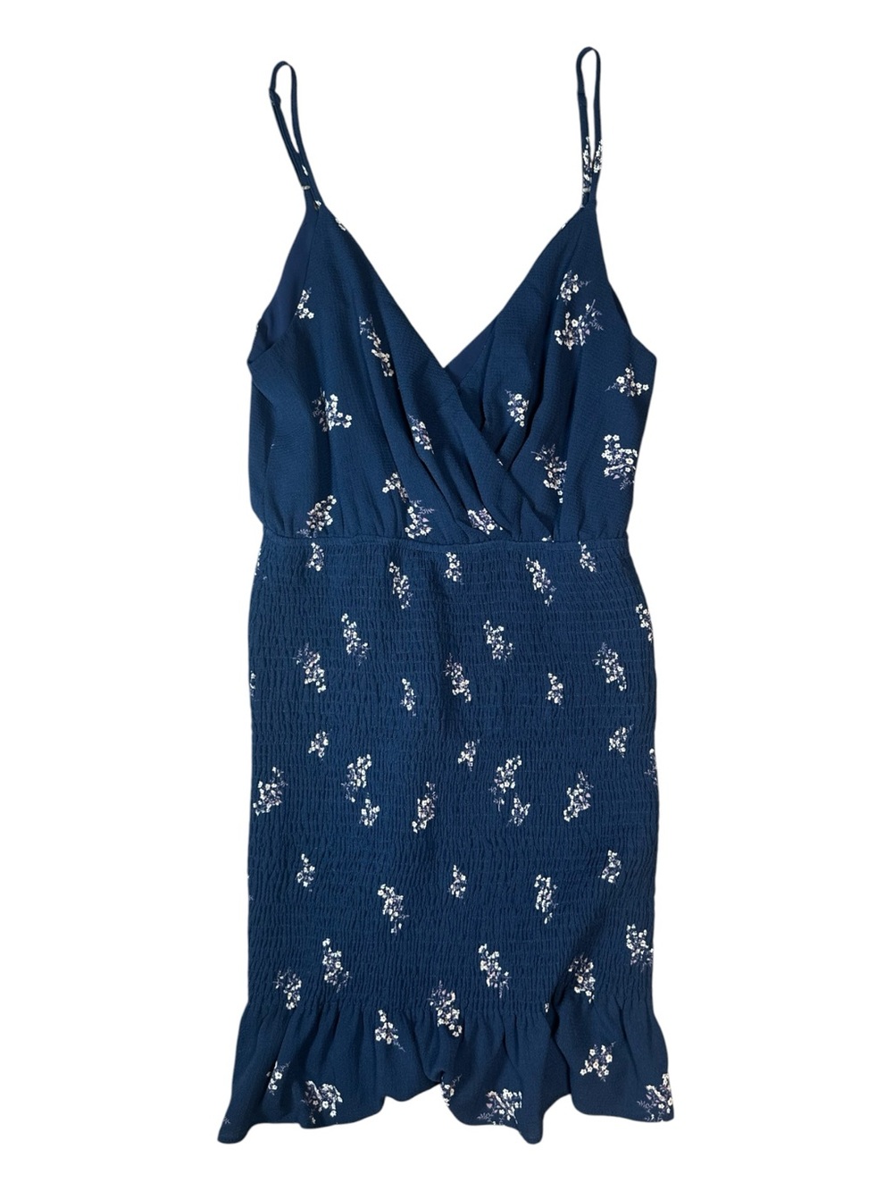 Storia Spaghetti Strap Sundress Navy Blue Floral Size Large